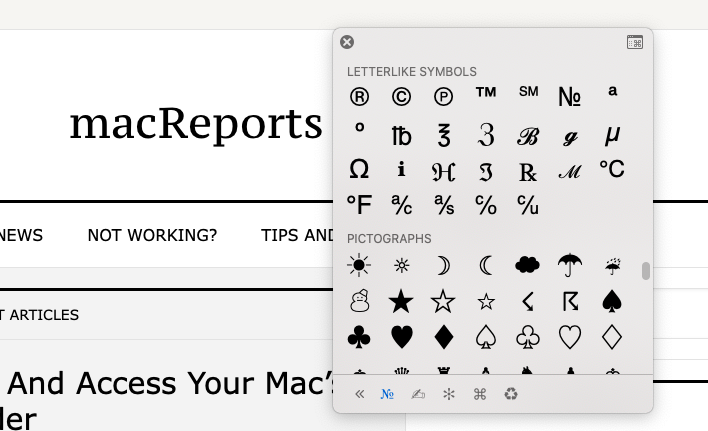 mac shortcuts symbols