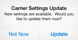 Update carrier settings