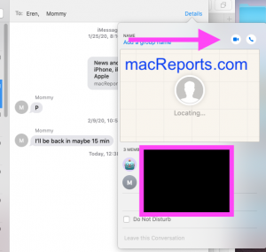 FaceTime conference call in Messages on Mac