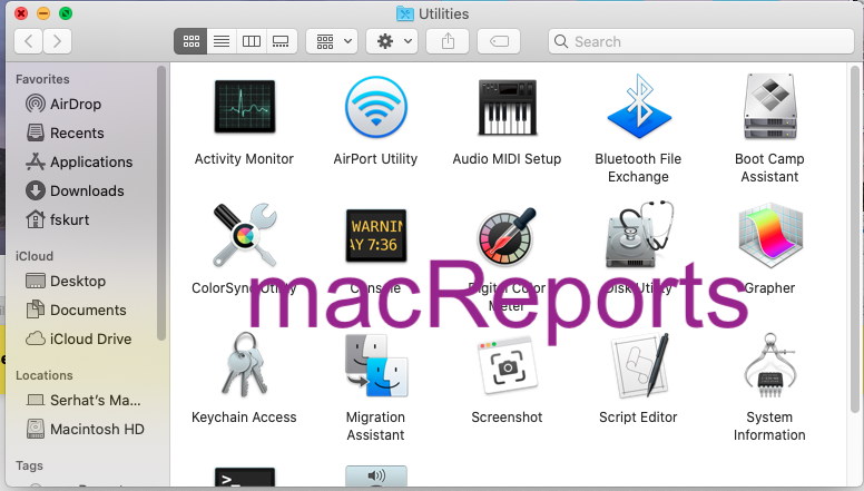 where can i find utilities on mac
