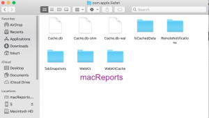 Safari caches folder
