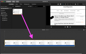 iMovie video timeline