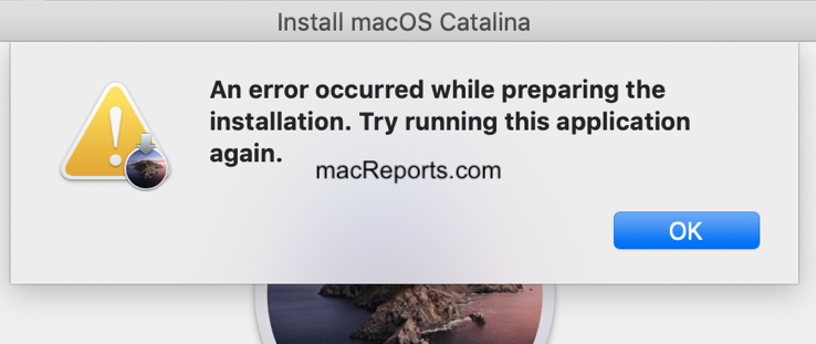 An Error Occurred while preparing the installation. Try running this application again