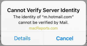 Cannot verify server identity