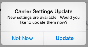 Carrier settings update