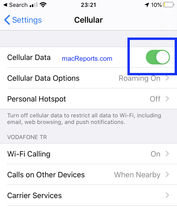 Cellular Data Not Working Fix Macreports