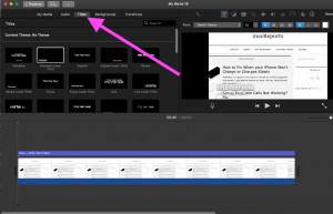 iMovie titles