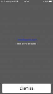 Test alerts enabled