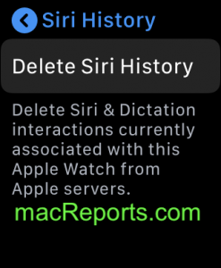 Apple Watch Siri History