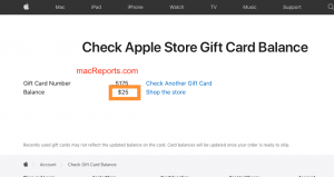 Current Apple Gift Card balance