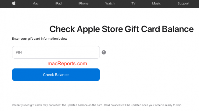 apple store gift card balance check