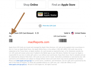 Apple Gift Card PIN 