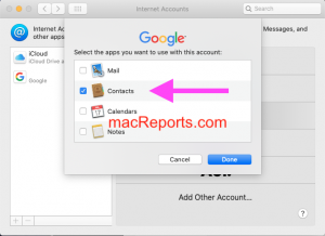 Google Contacts on Mac