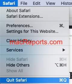 Quit Safari