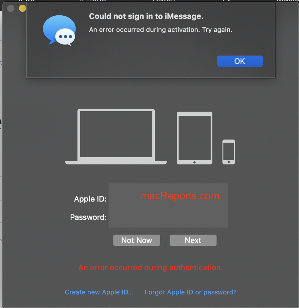 Error Occurred During Activation for iMessage or FaceTime