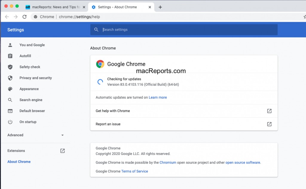 Google Chrome Update