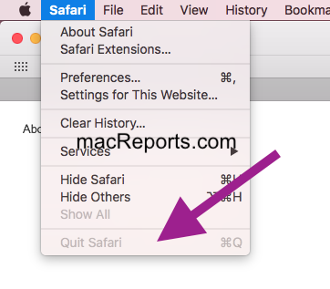 quit safari greyed out on mac