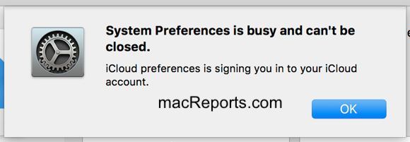system preferences is busy error message
