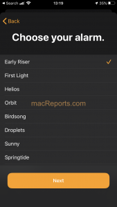 Choose your alarm. 