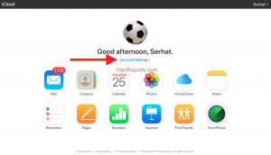 iCloud.com account settings