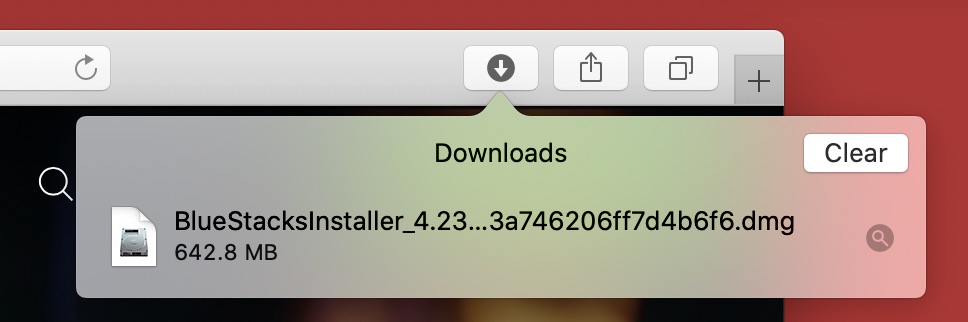 downloaded file in safari menu