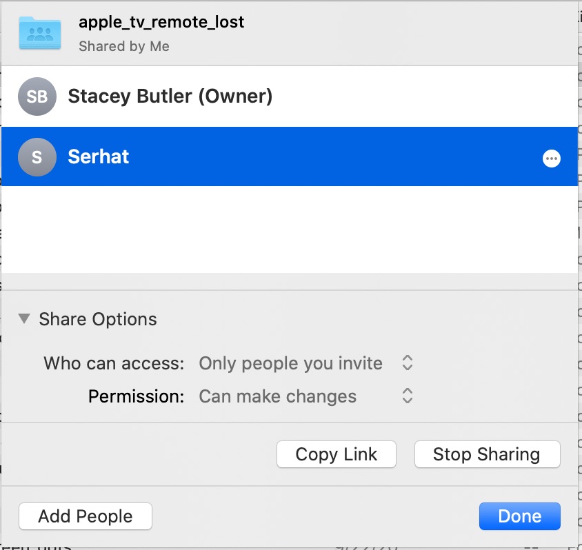 shared folder settings