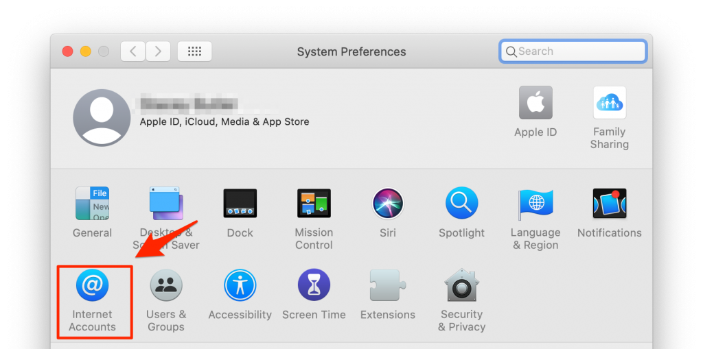 system preferences internet accounts