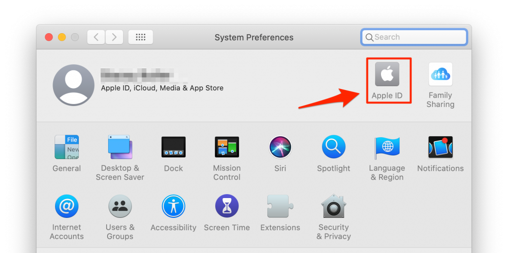 system preferences, Apple ID 