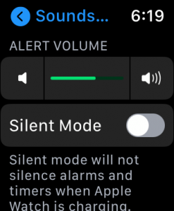 alert volume screen