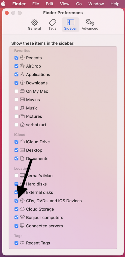 Finder Preferences 