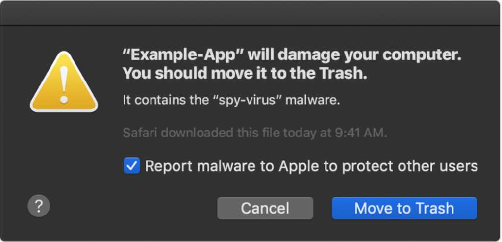 general Mac popup warning