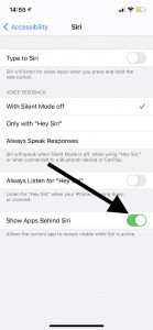 Show Apps Behind Siri