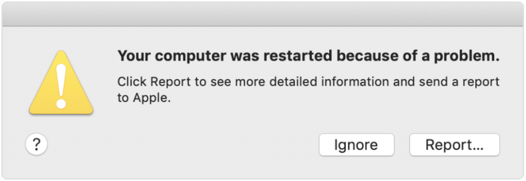 computer restarted message
