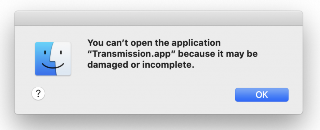 You cannot open the application error message