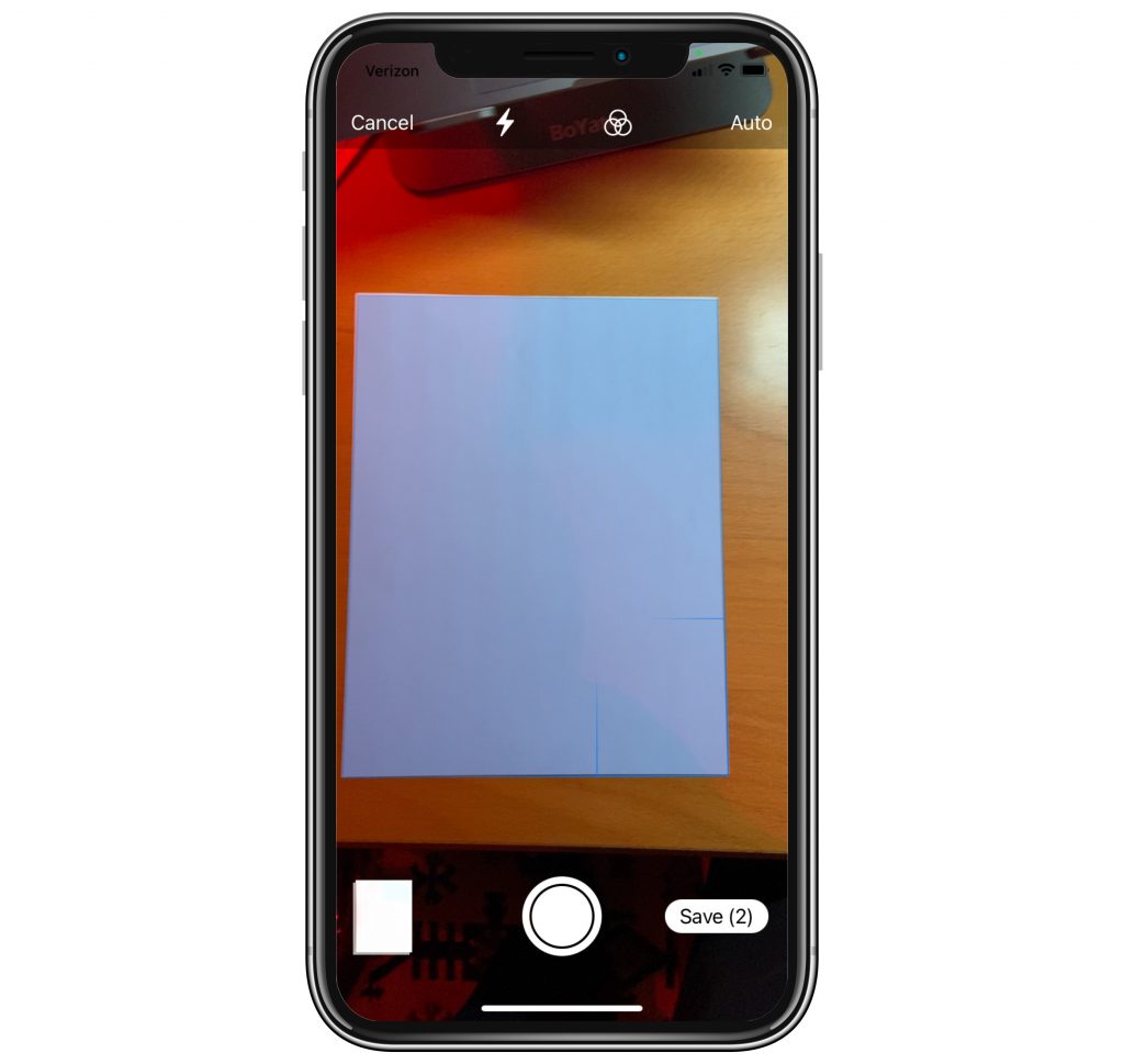 scan screen on iPhone