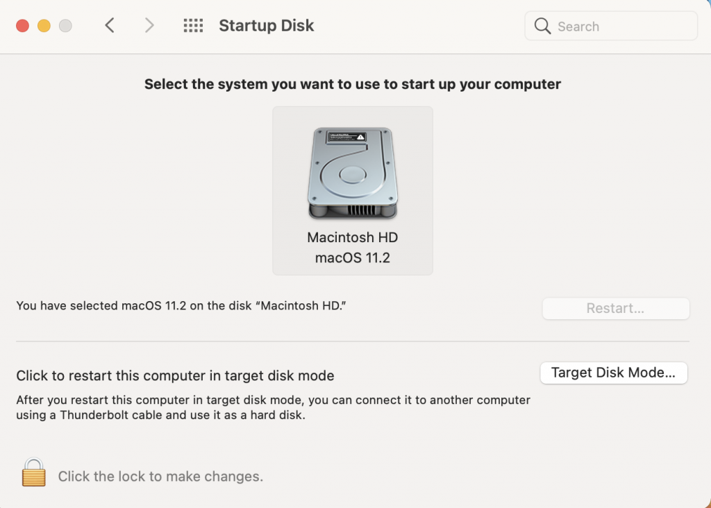 Startup disk