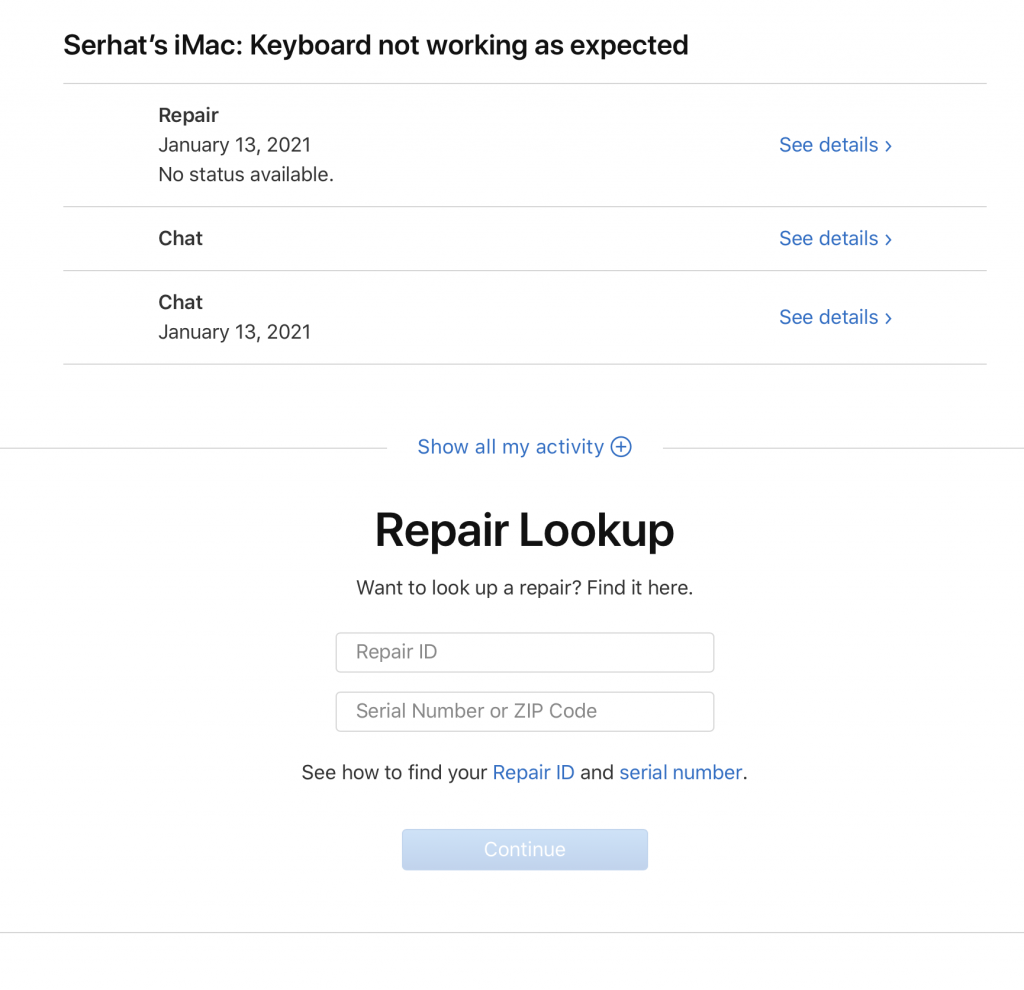 Repair Lookup