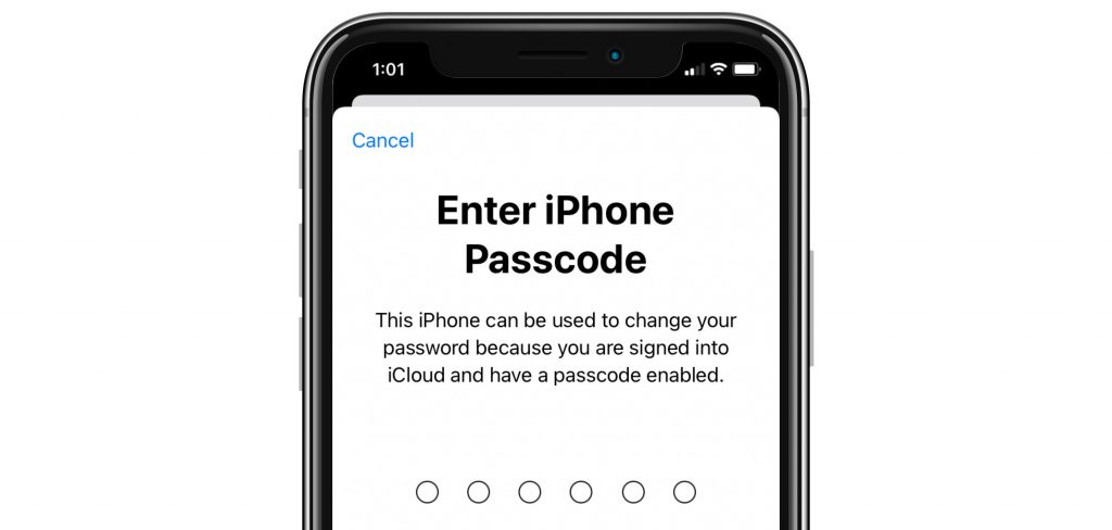 enter your iPhone passcode