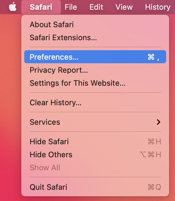 Safari and Preferences