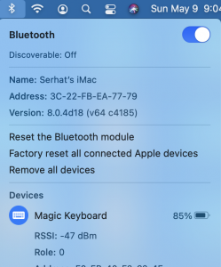 Reset the Bluetooth module 