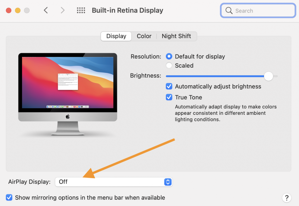 Turn off AirPlay