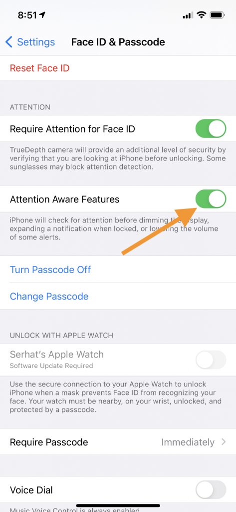 iPhone attention aware features