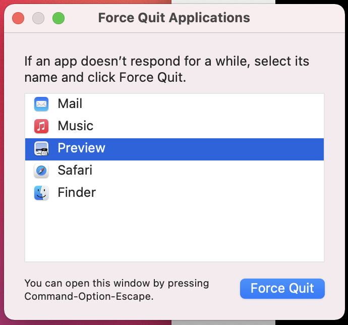 Force Quit Preview