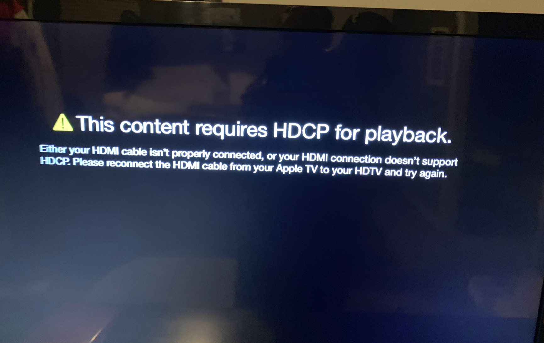 HDCP for playback error