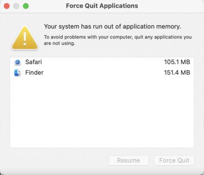 Your System Has Run Out of Application Memory Error Message