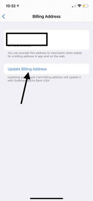 Update Billing Address