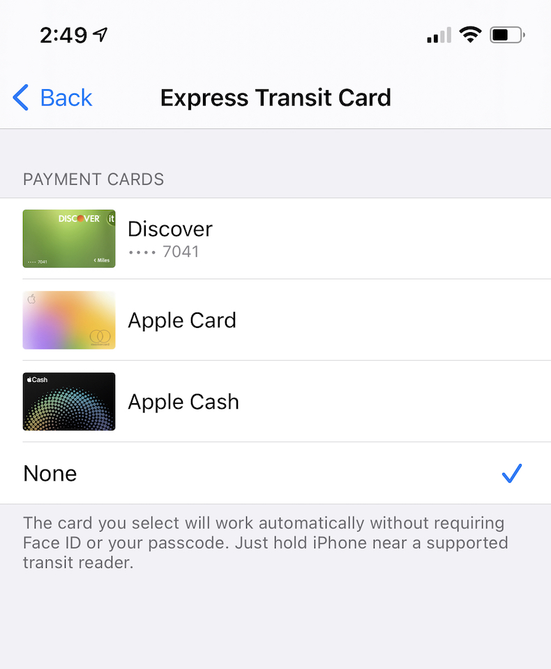 Add Express Transit Card