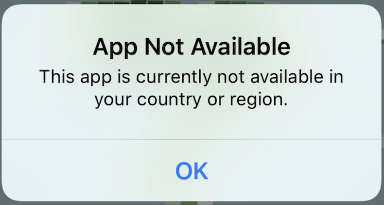 App not available