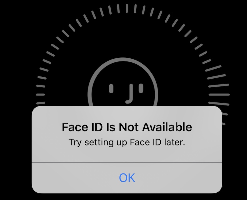 Face ID is Not Available error message
