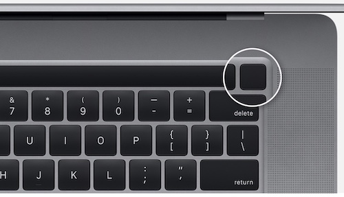 Power button location on MacBook Pro that has Touch Bar